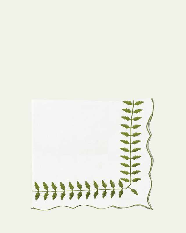 Vine Leaf Embroidered Linen Napkin